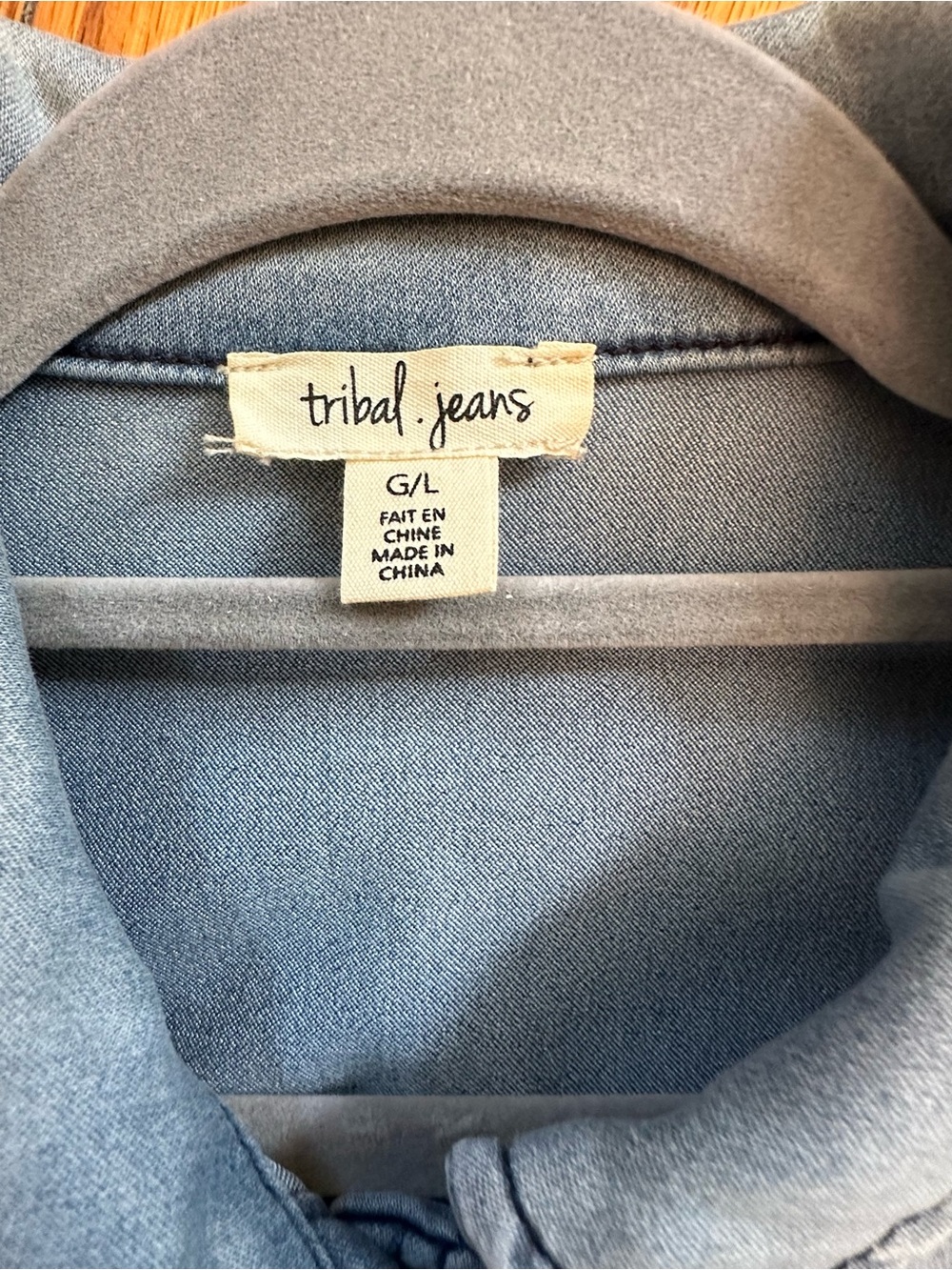 Tribal Jeans Light Denim Button-Front Vest - Light Blue Size Medium 1066 - Picture 8 of 11